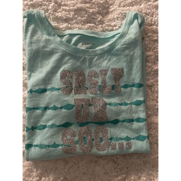 Arizona girls sz. 20.5 plus (XXL) aqua t-shirt. Cute, great shape - Picture 7 of 7
